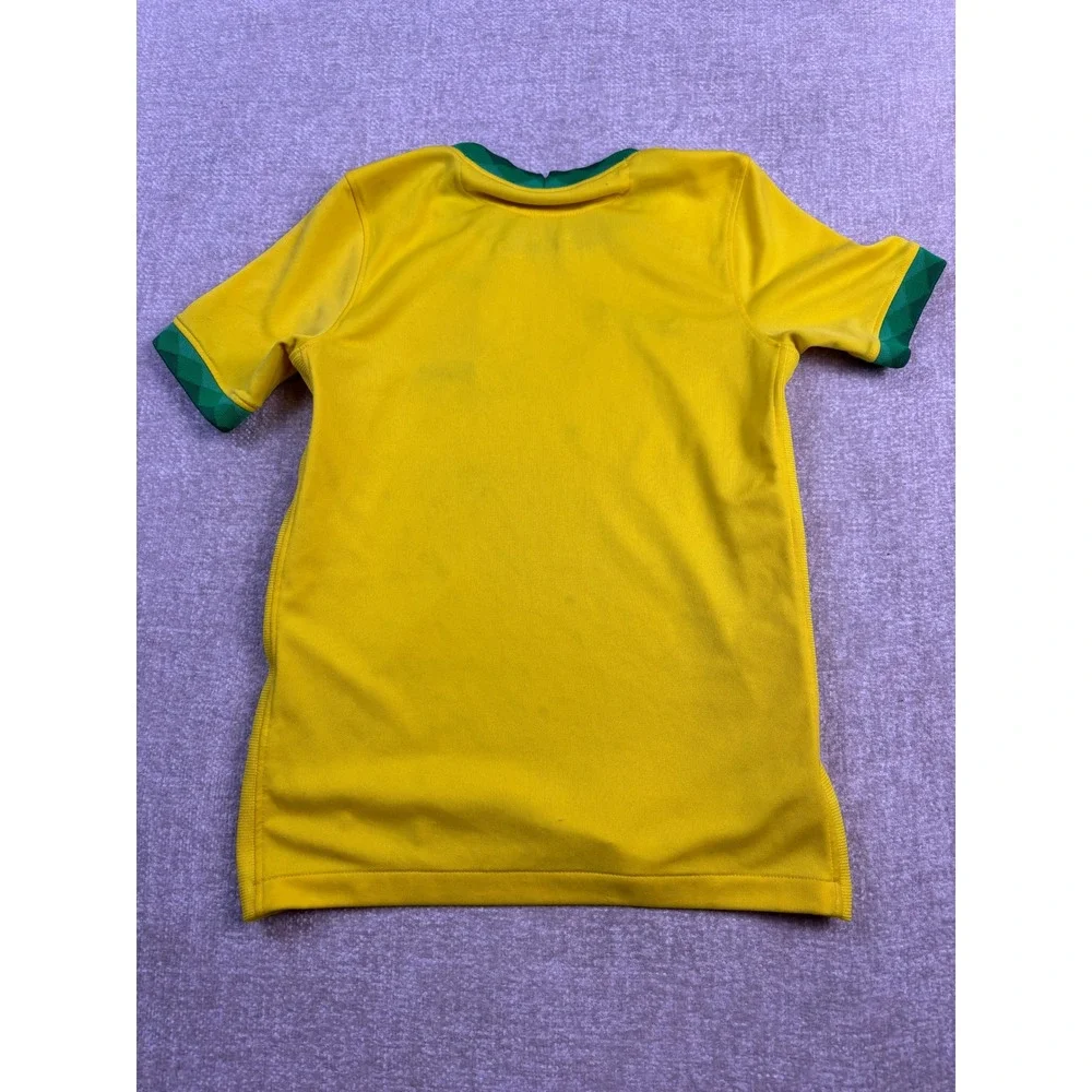 Nike Brazil National Team Soccer Jersey Kids Small Yellow Green Dri-FIT